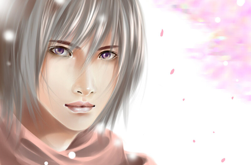 Anime Character with Silver Hair — Serene