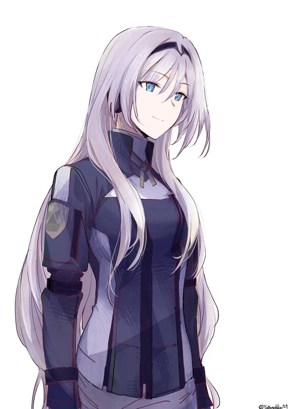 Anime Character with Silver Hair — White, Calm, Digital Art, Long Hair