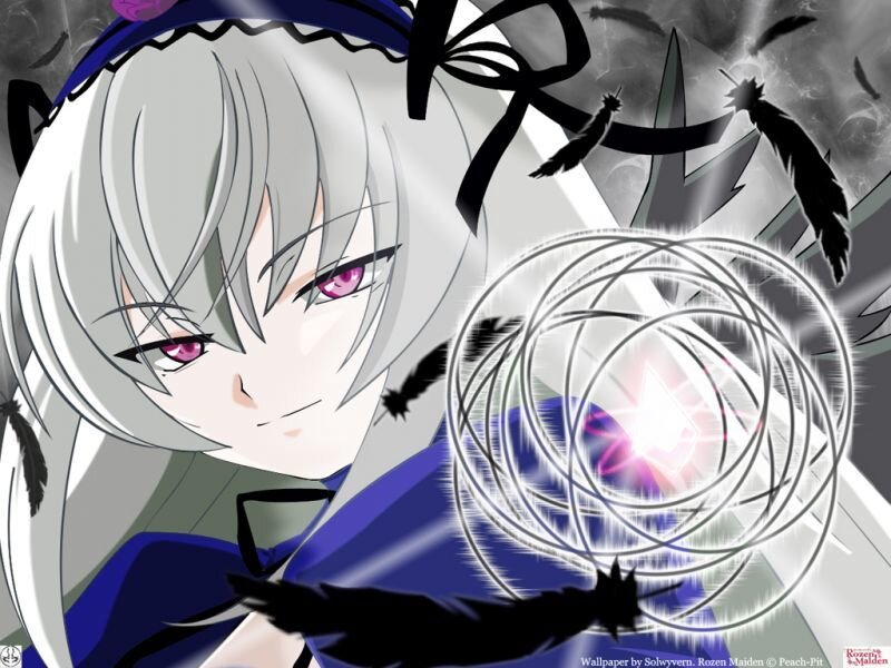 Anime Character with Silver Hair — White, Dramatic, Magic Sphere