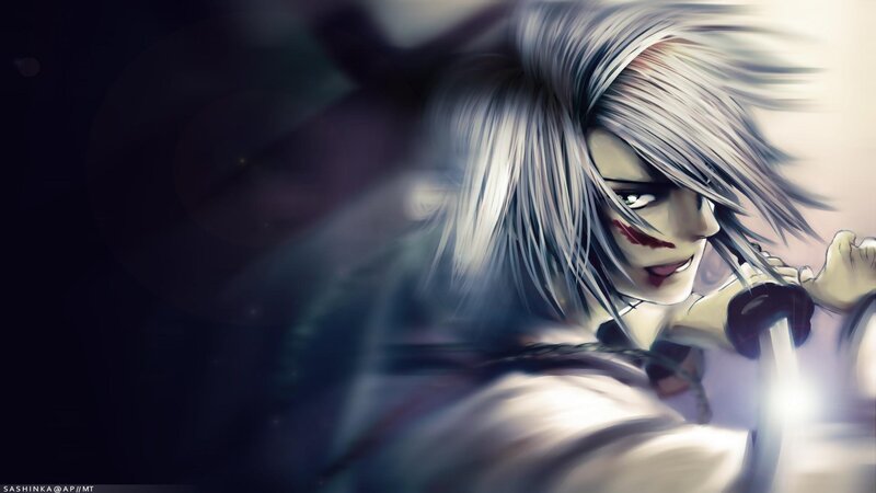Anime Character with Silver Hair — White, Dramatic, Manga
