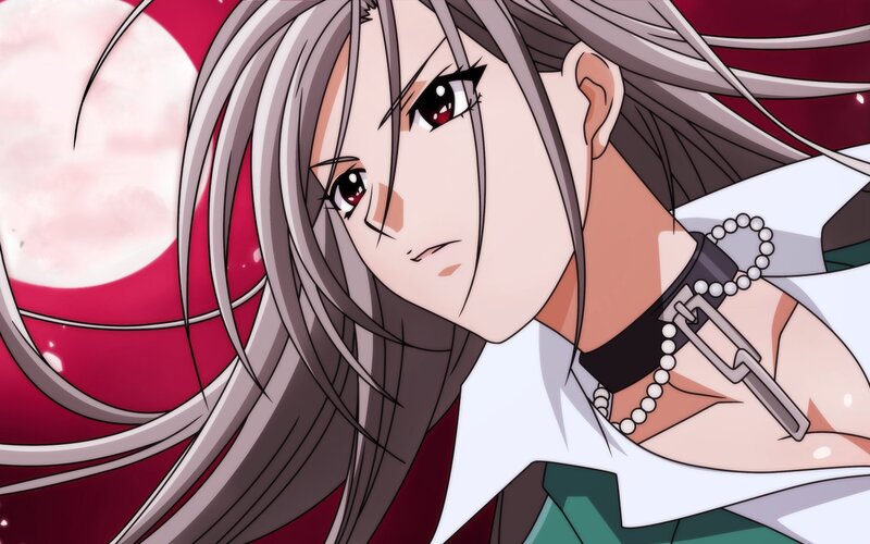 Anime Character with Silver Hair — White, Dramatic, Night, Red Eyes