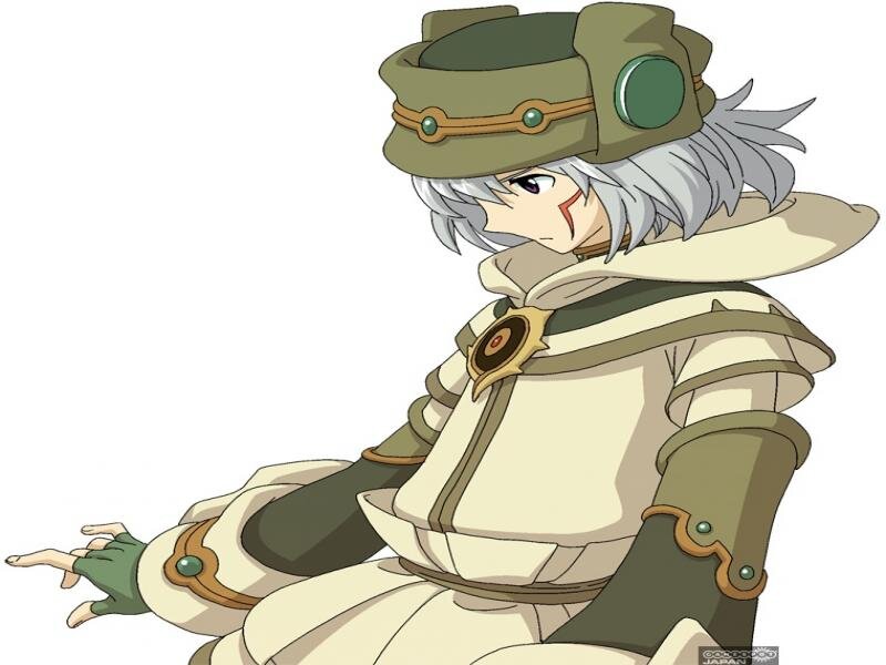 Anime Character with Silver Hair — White, Neutral