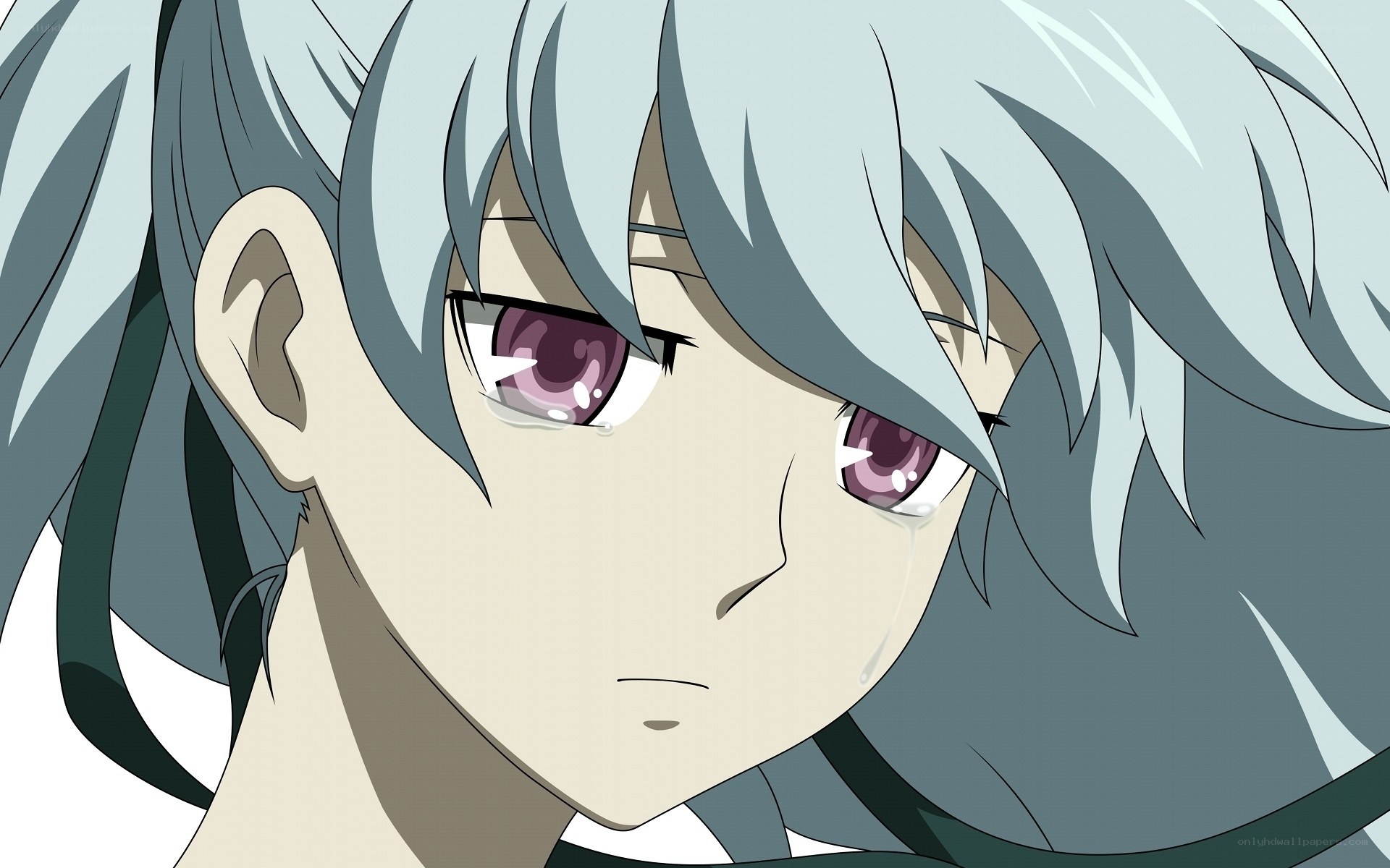 anime character with silver hair