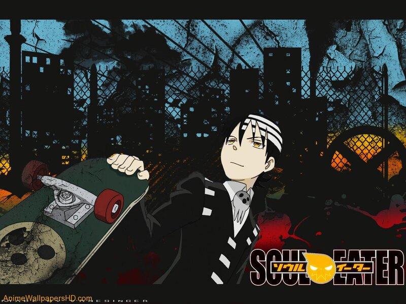 Anime Character with Skateboard — Black