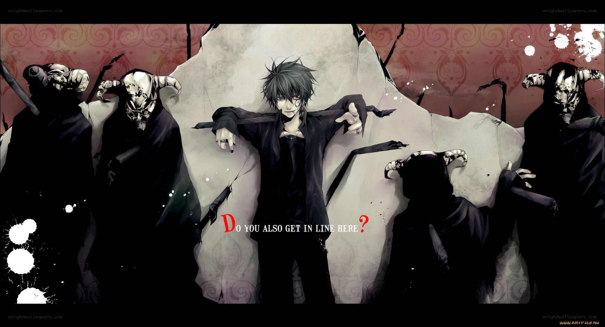 anime character with skeletal figures