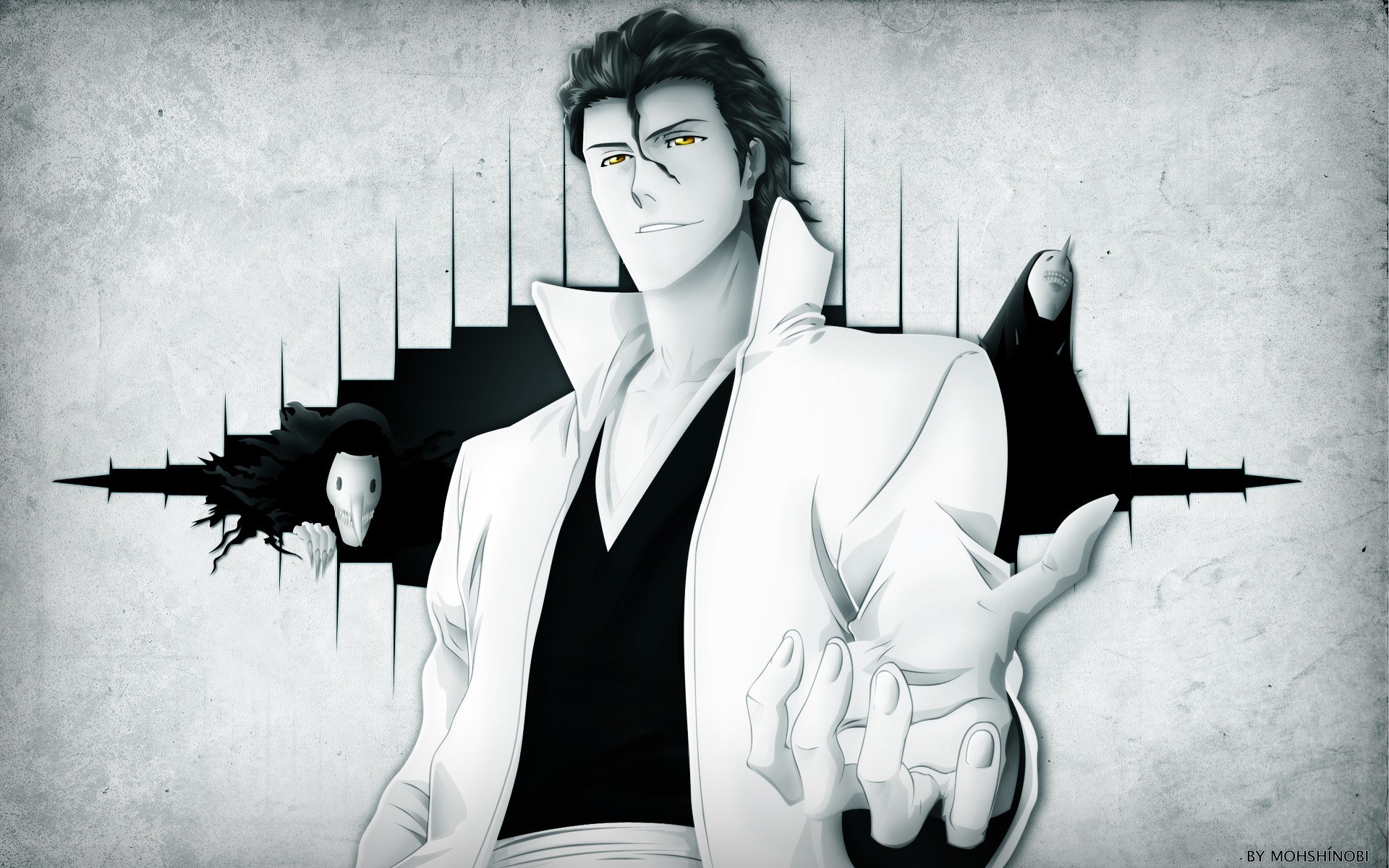 Anime character with skeletal figures