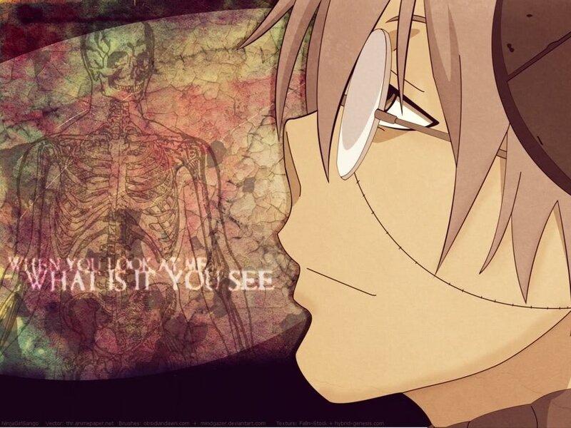 Anime Character with Skeleton — Brown, Dramatic