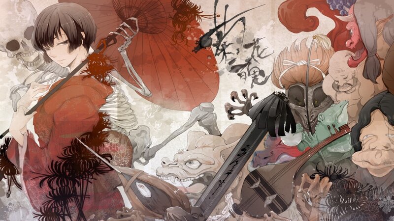 Anime Character with Skeleton — Red