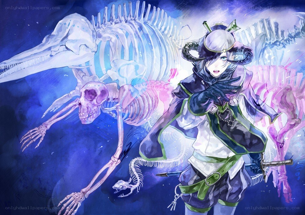anime character with skeletons