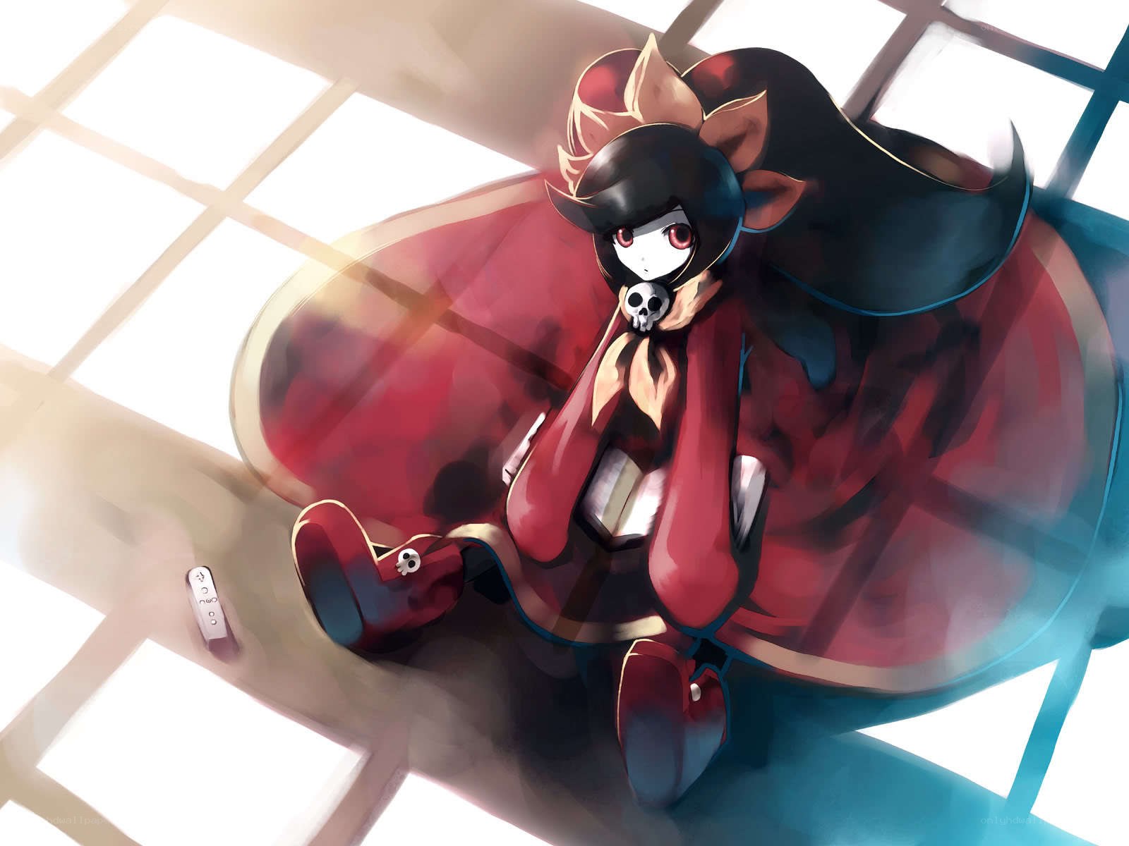 anime character with skull accessory