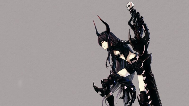 Anime Character with Skull — Black, Dramatic, Digital Art