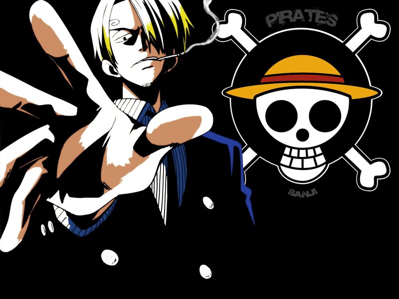 Anime Character with Skull — Black, Dramatic