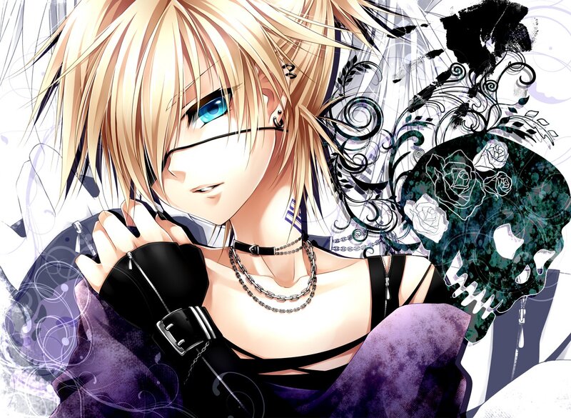 anime character with skull design
