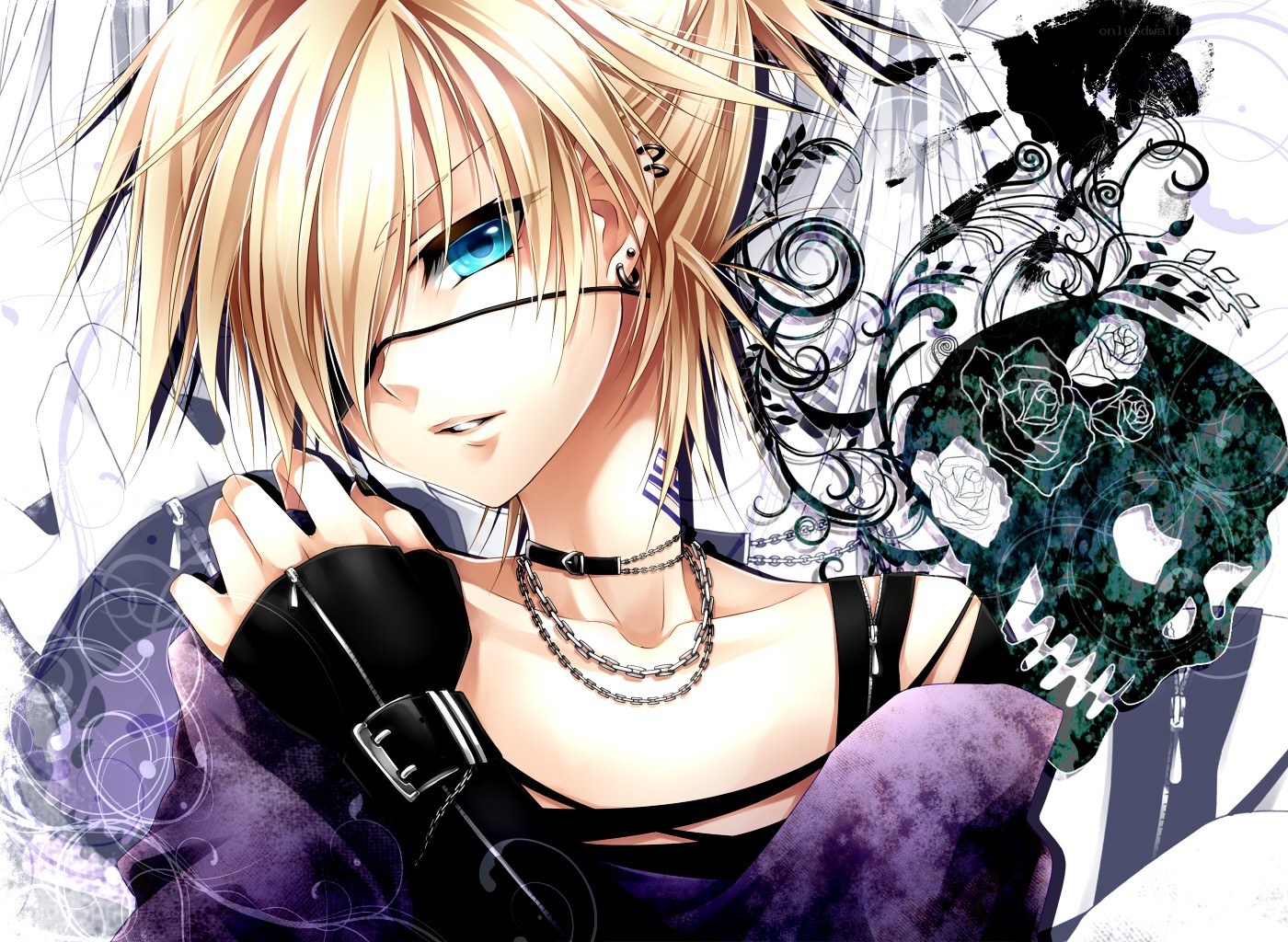 anime character with skull design