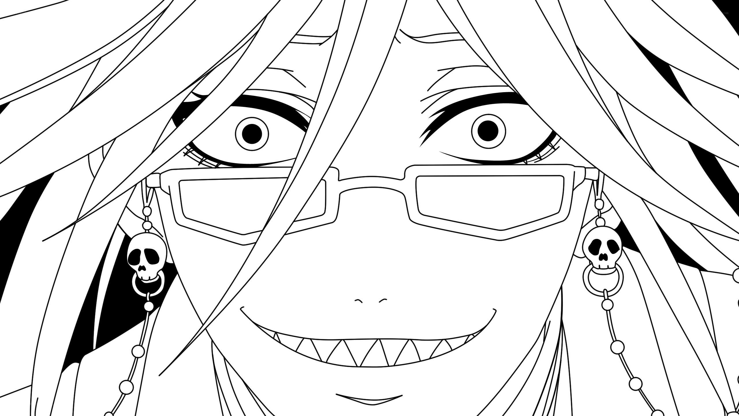 anime character with skull earrings