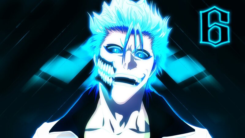 Anime Character with Skull Face — Blue