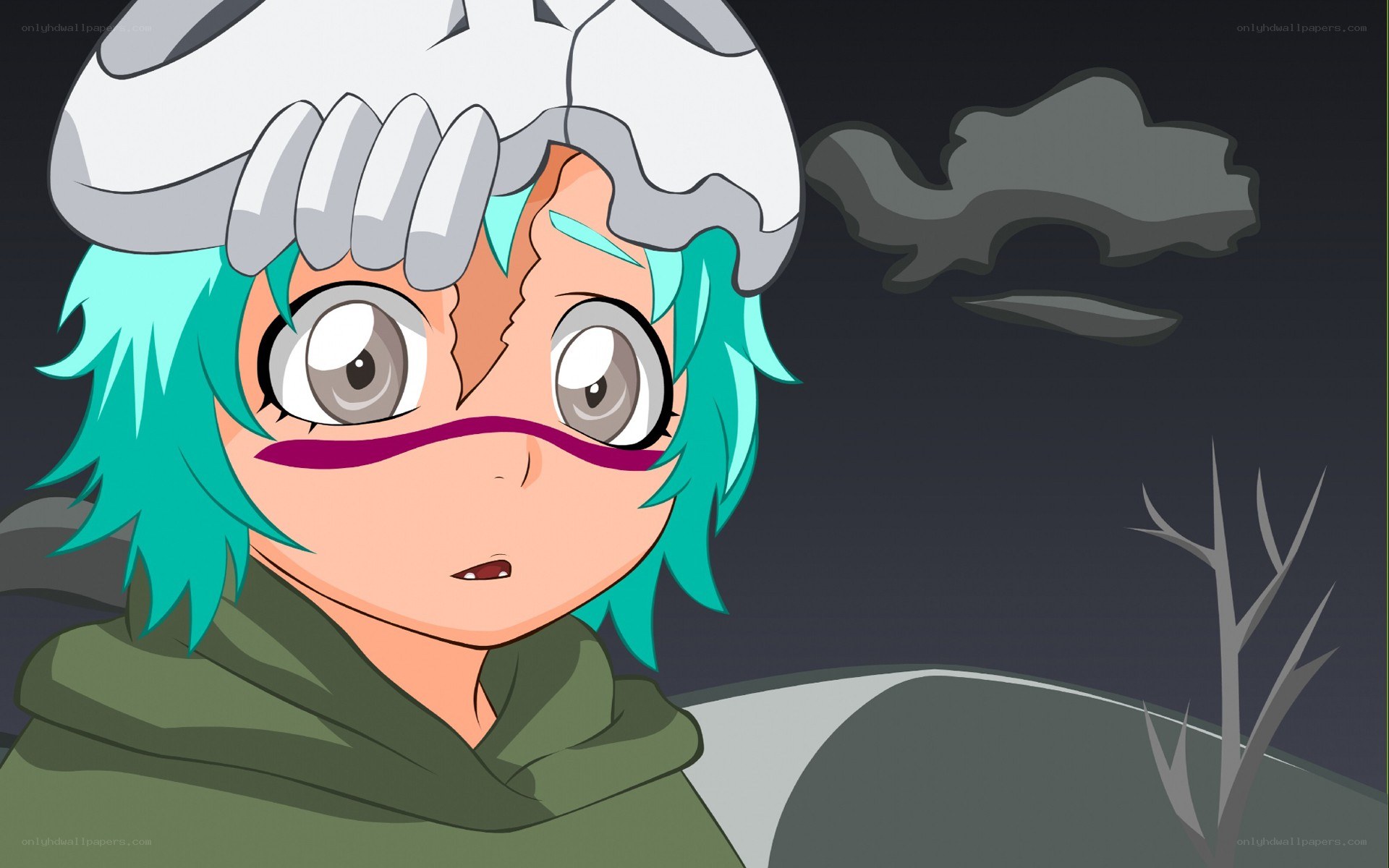 anime character with skull helmet
