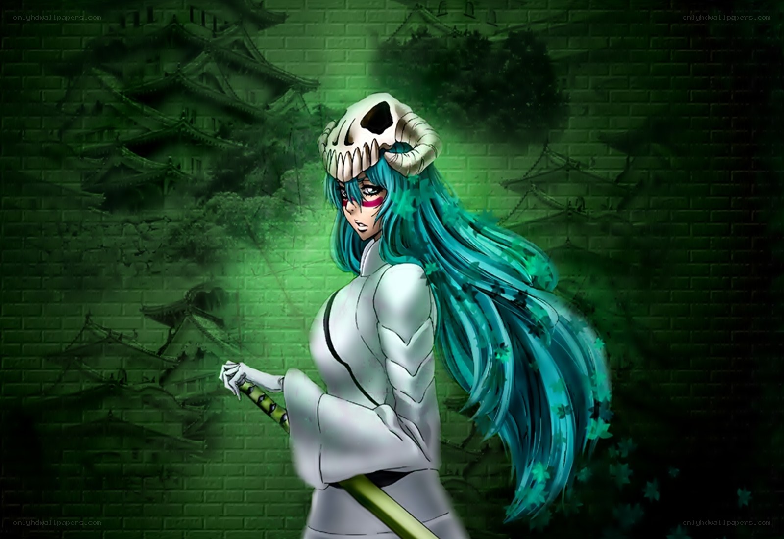 Anime character with skull helmet