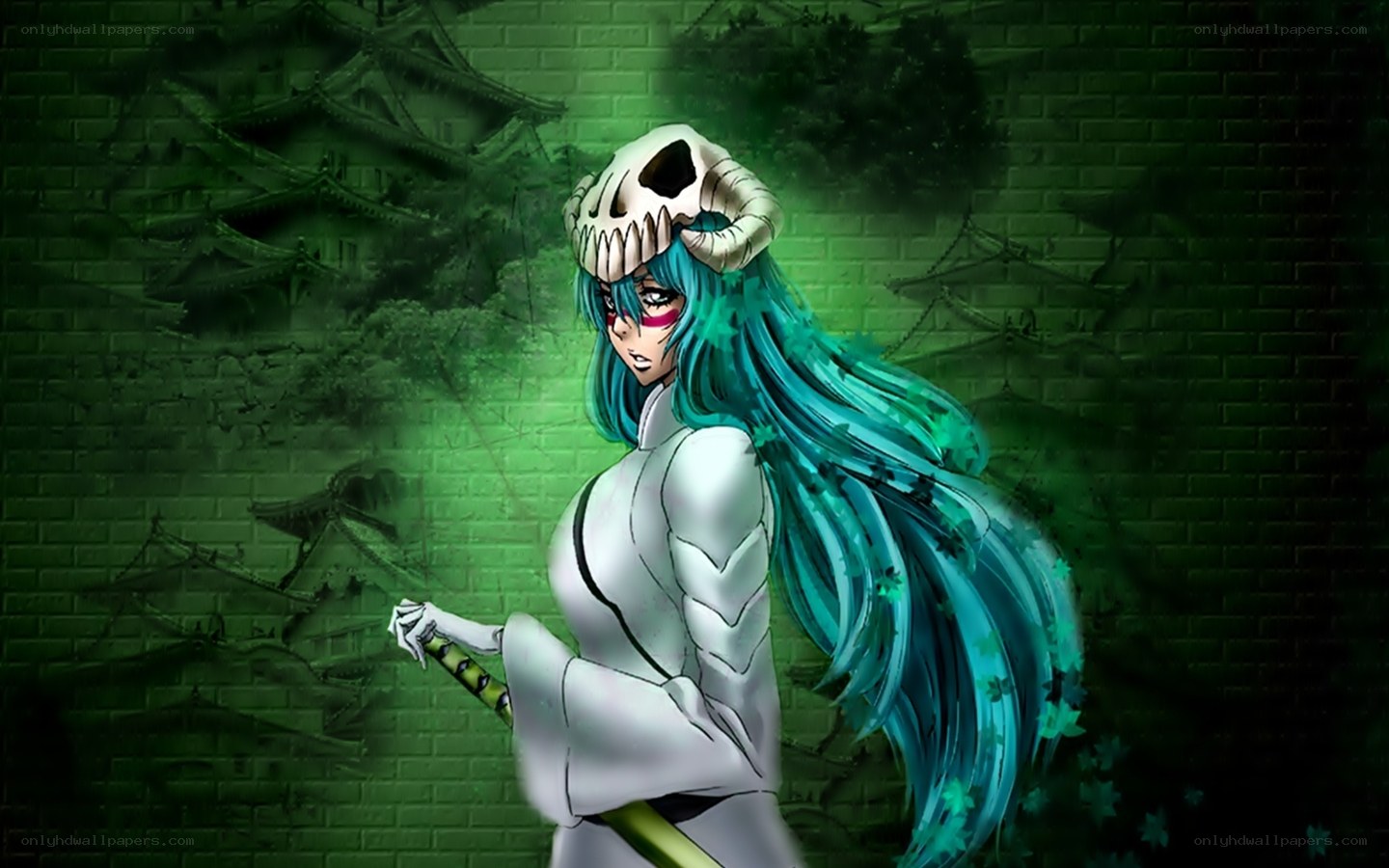 Anime character with skull helmet