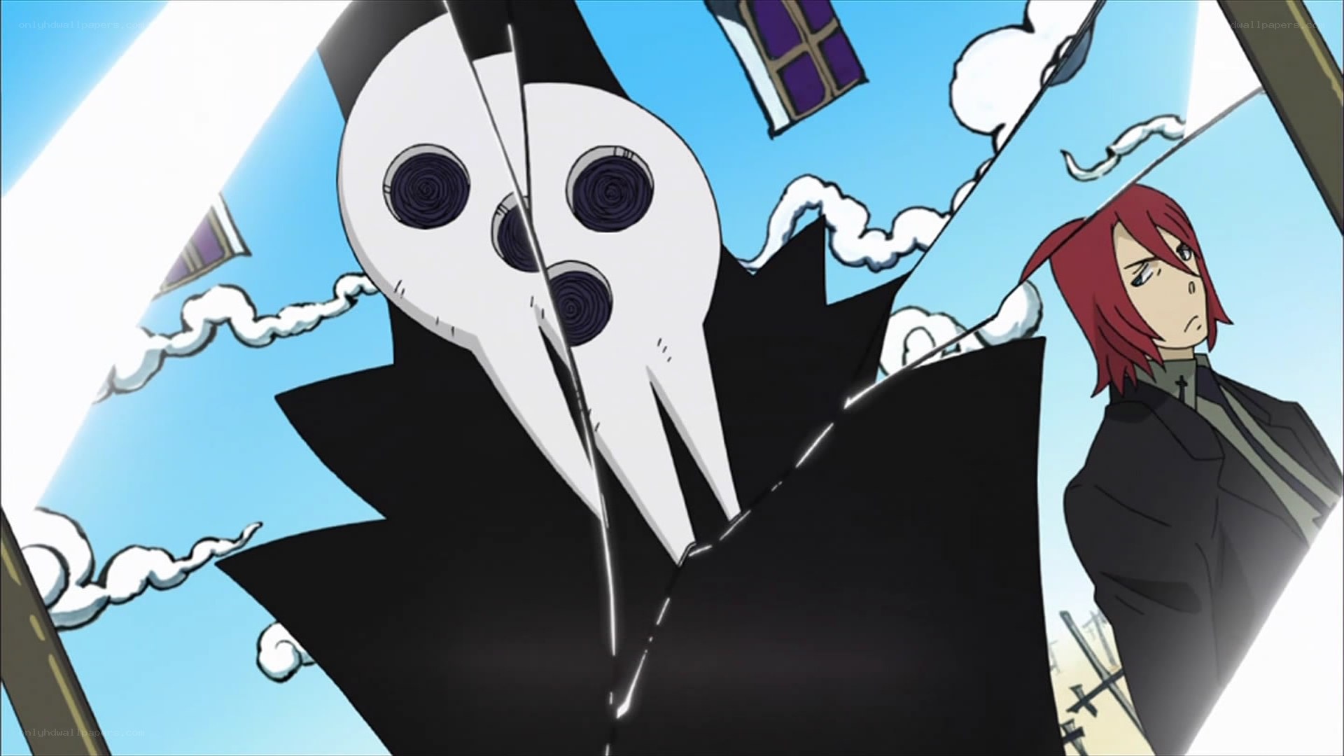 Anime character with skull mask
