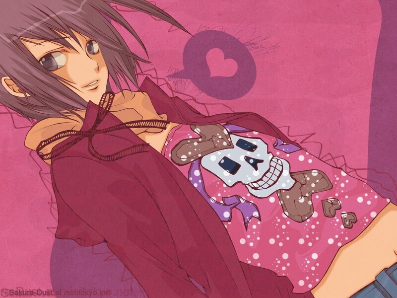 anime character with skull shirt
