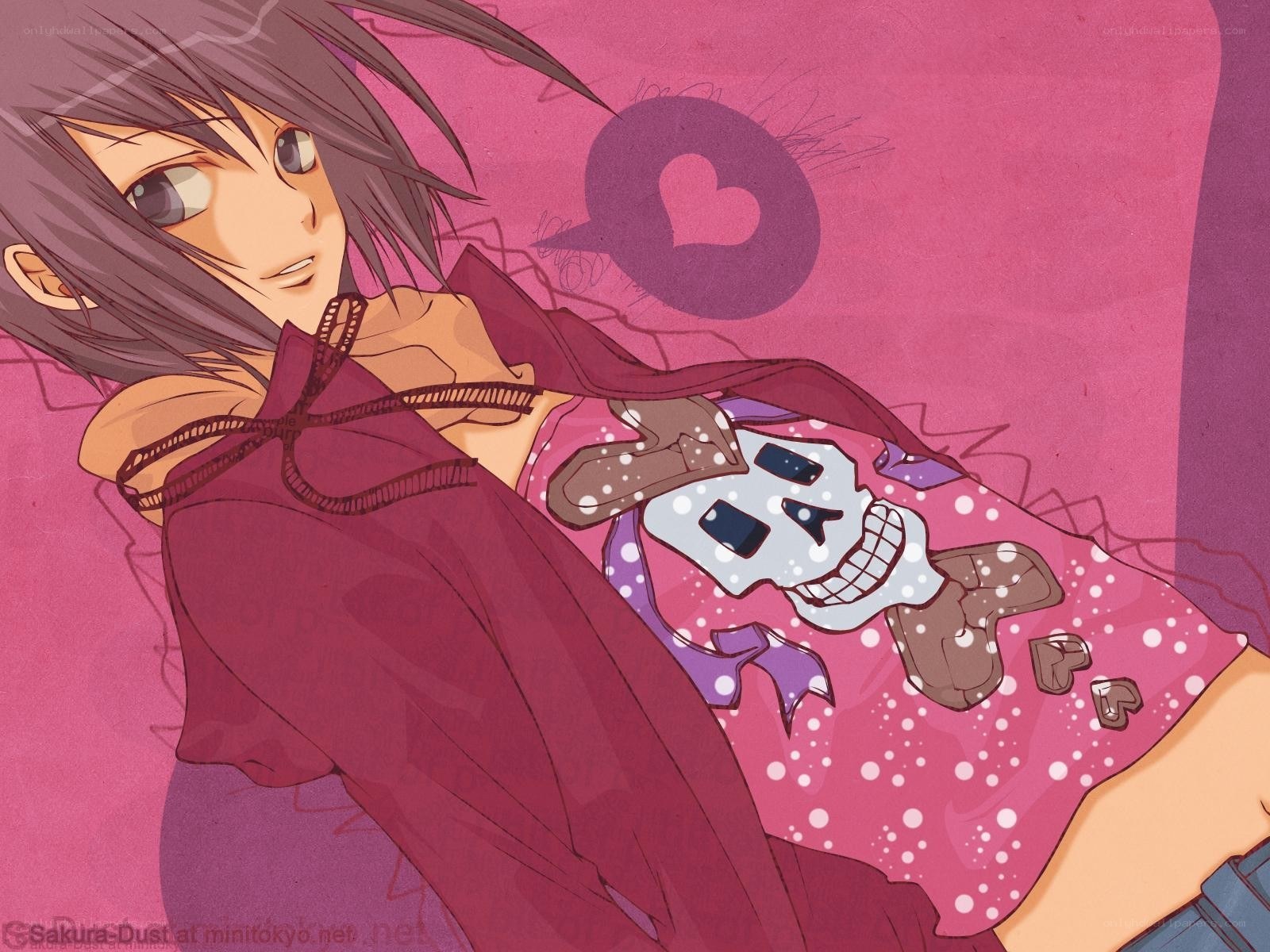 anime character with skull shirt