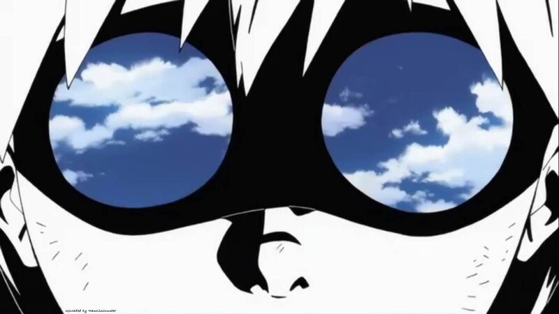 anime character with sky reflection
