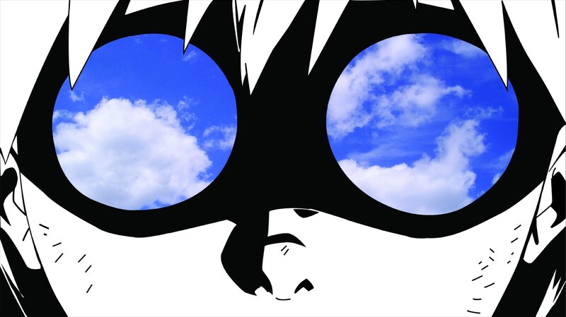 anime character with sky reflection