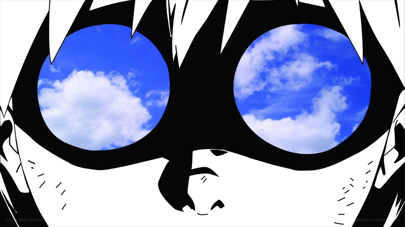 anime character with sky reflection