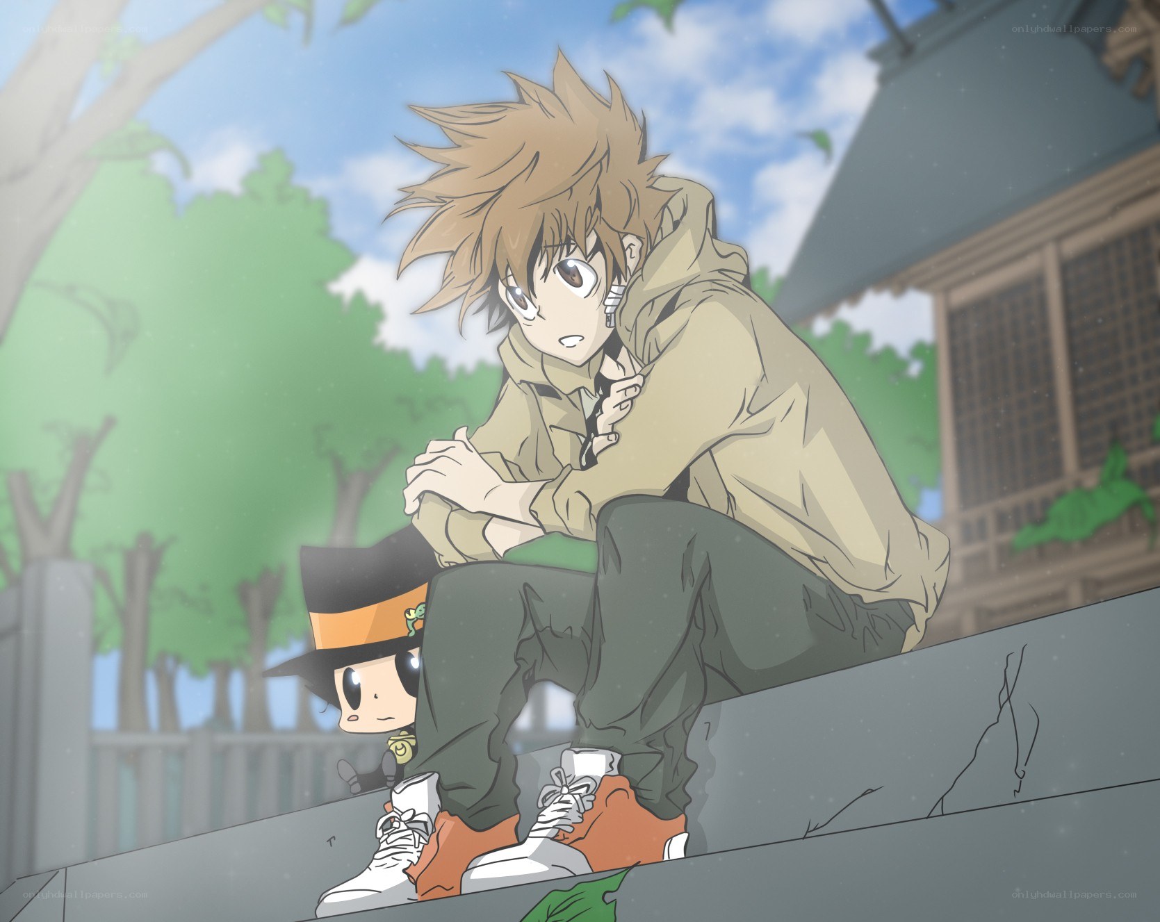 Anime character with small companion