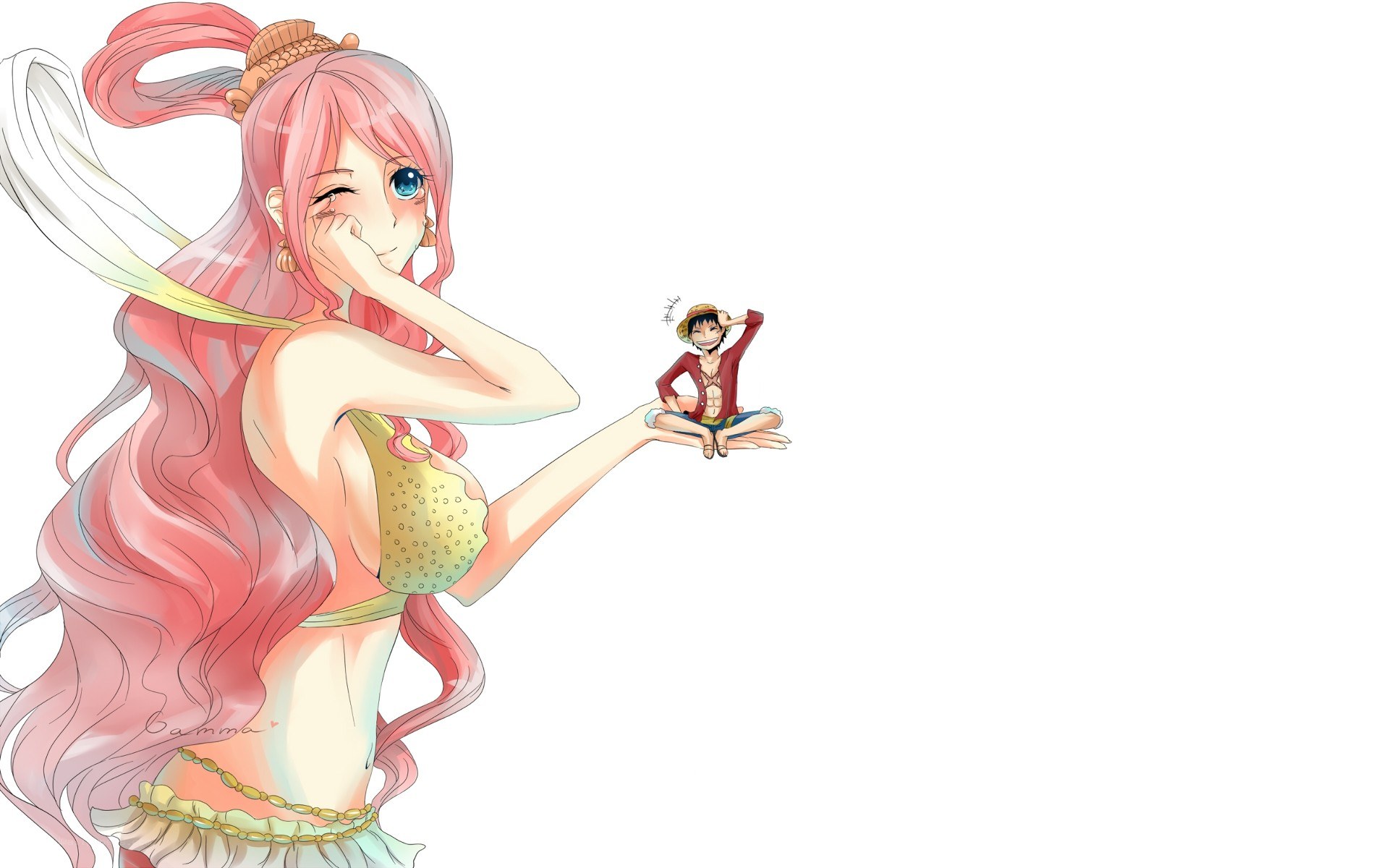 Anime character with small figure