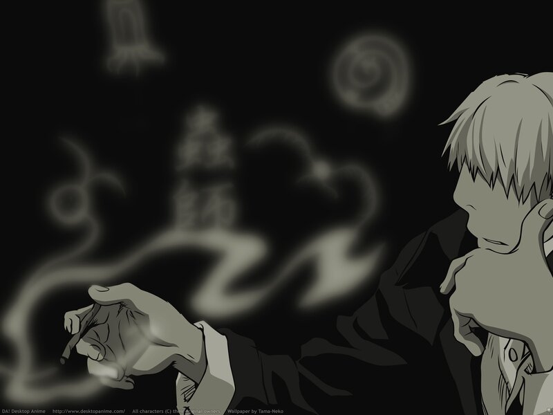 anime character with smoke