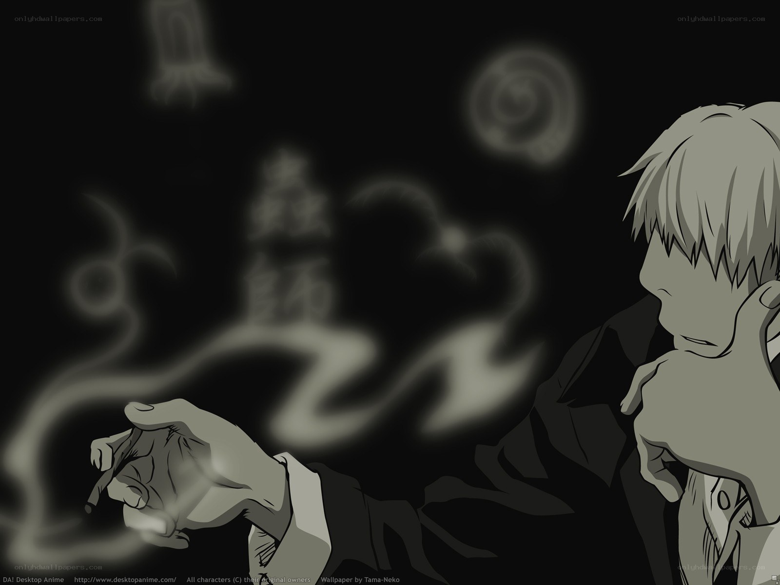 anime character with smoke