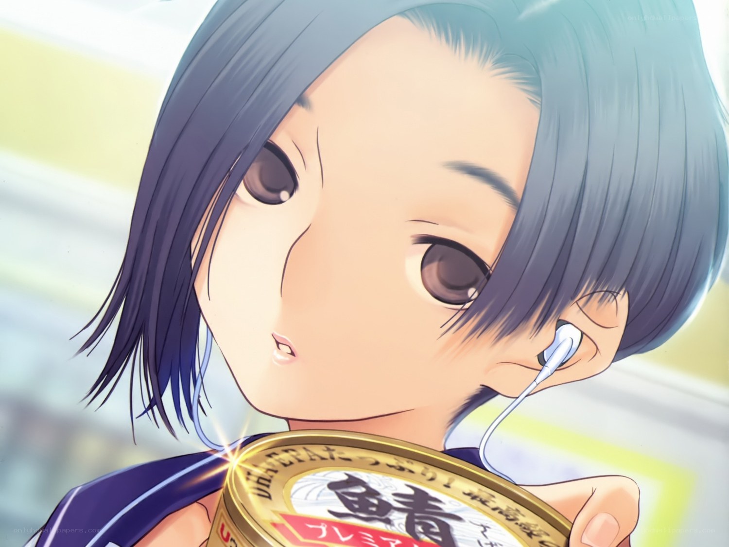 anime character with snack can