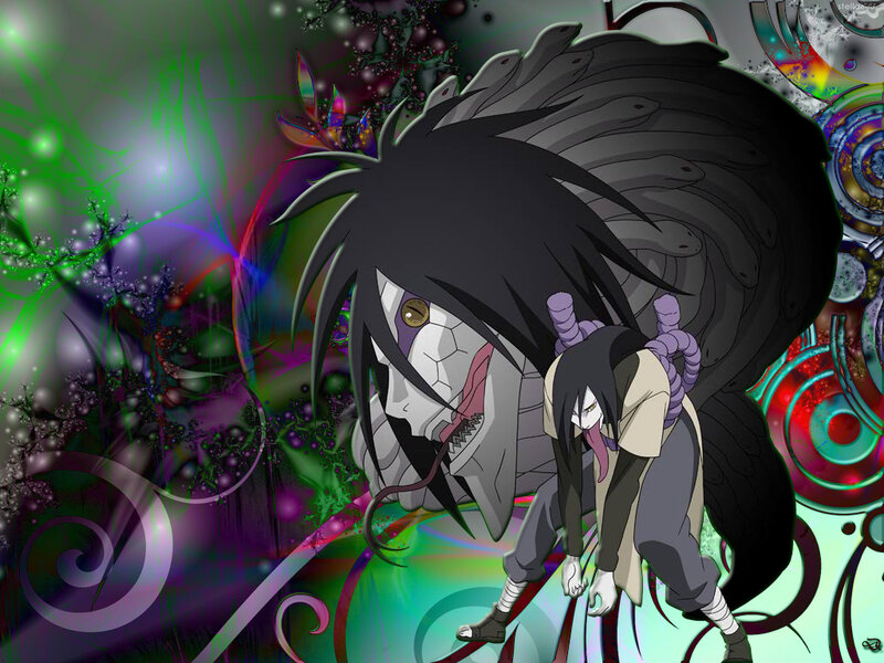 Anime Character with Snake — Black, Dramatic