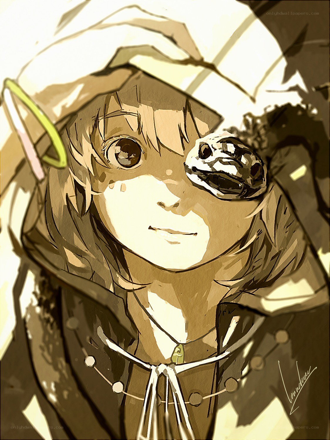 anime character with snake eye