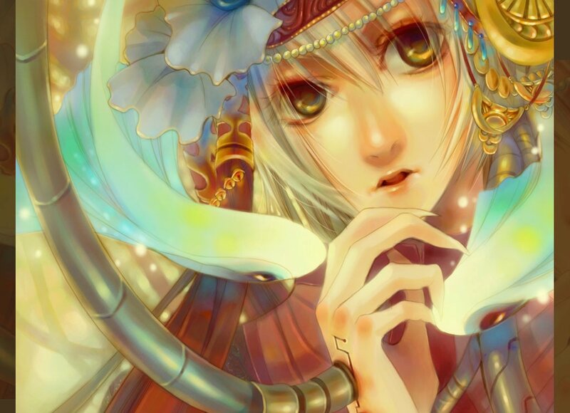 Anime Character with Snake — Gold