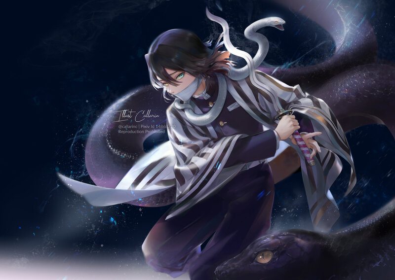 Anime Character with Snake — Purple