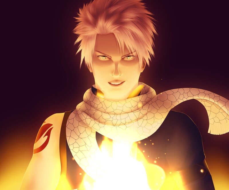 Anime Character with Snake — Yellow