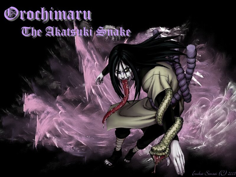 Anime Character with Snakes — Black, Dramatic