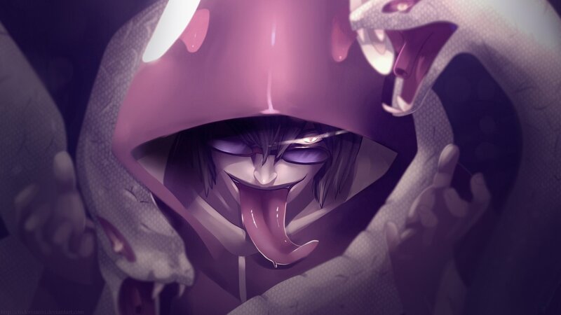 Anime Character with Snakes — Purple