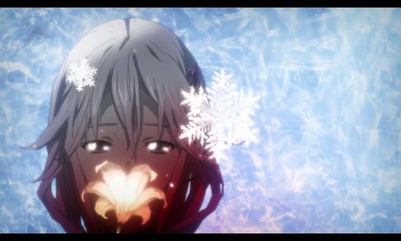 Anime Character with Snowflakes — Blue