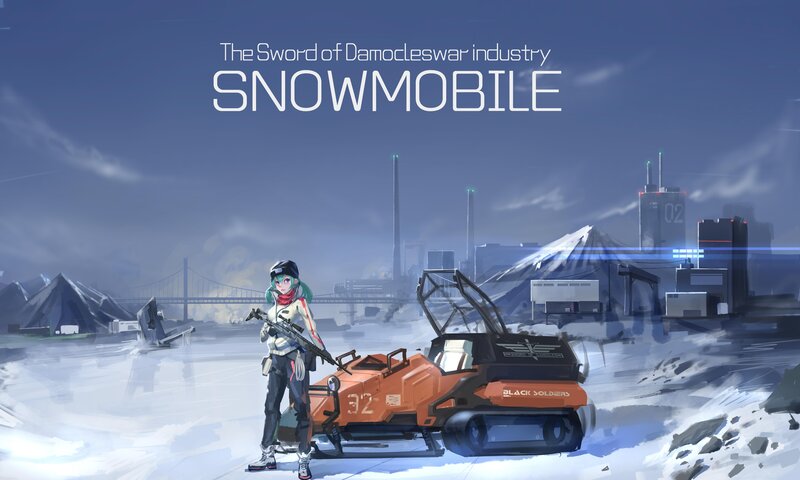 Anime Character with Snowmobile