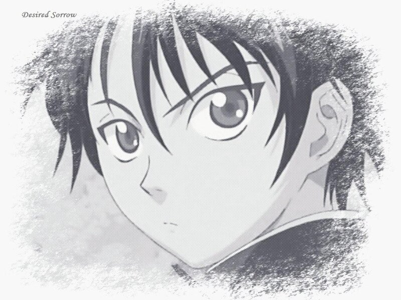 anime character with sorrowful eyes