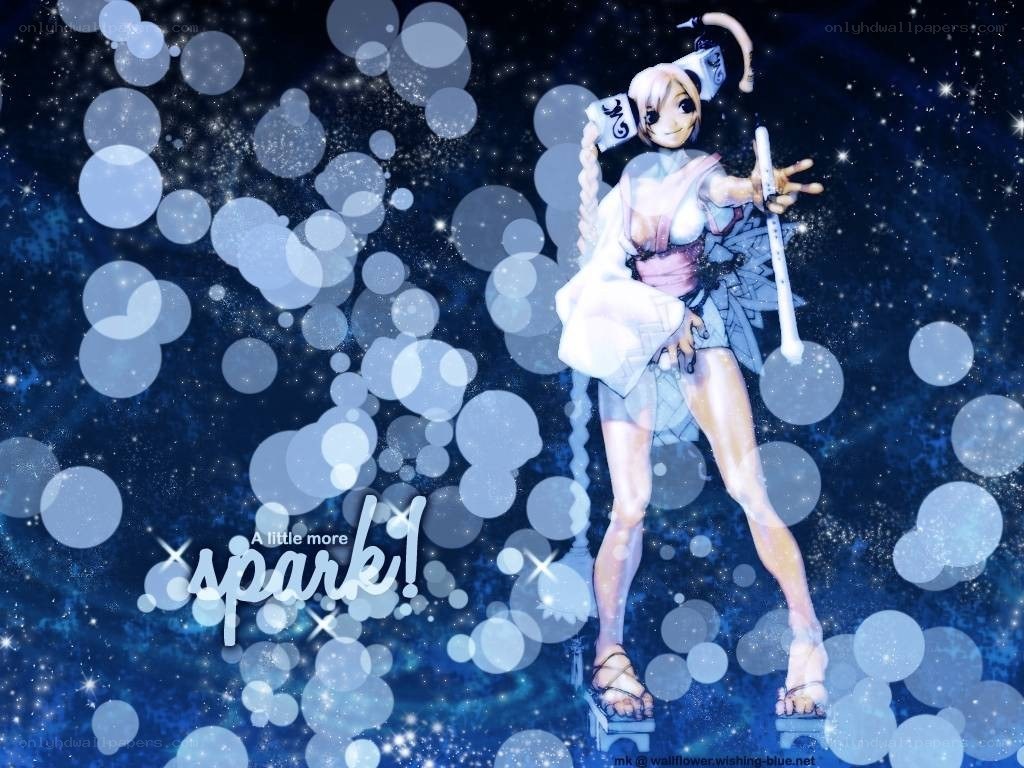 Anime character with sparkles