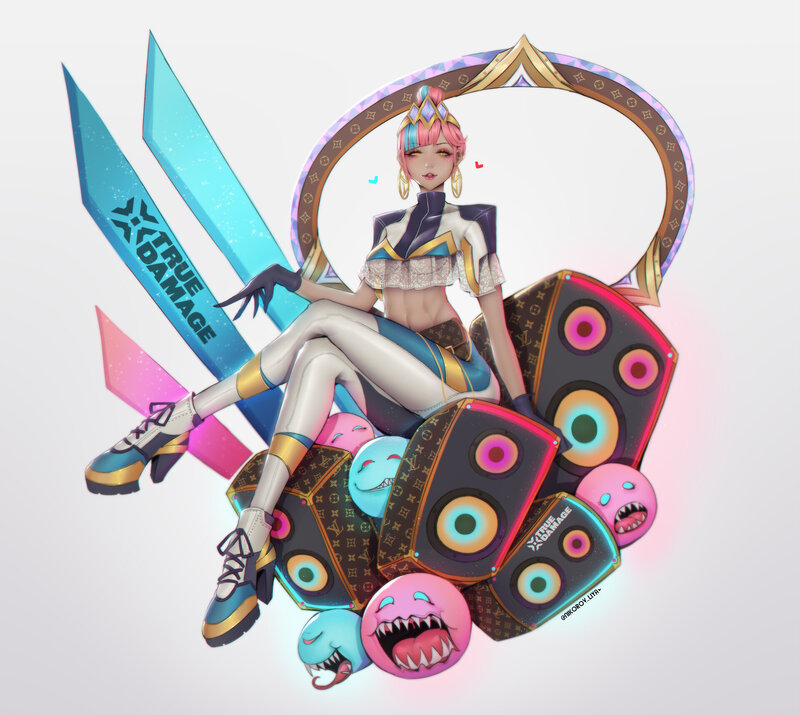 Anime Character with Speakers — Pink
