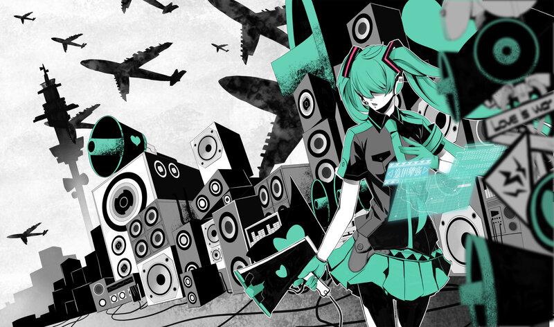 Anime Character with Speakers
