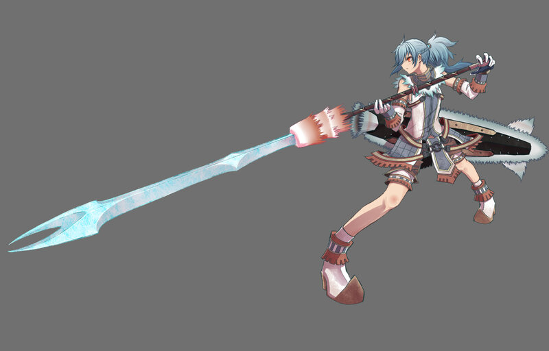 Anime Character with Spear — Gray