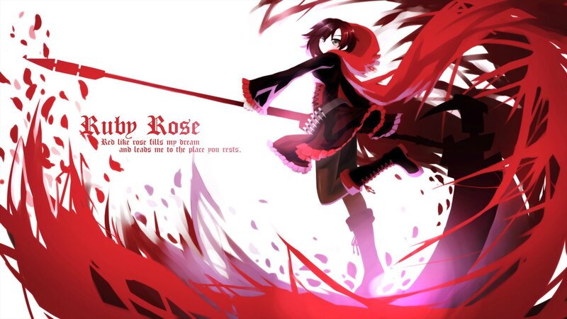 Anime Character with Spear — Red, Dramatic, Digital Art
