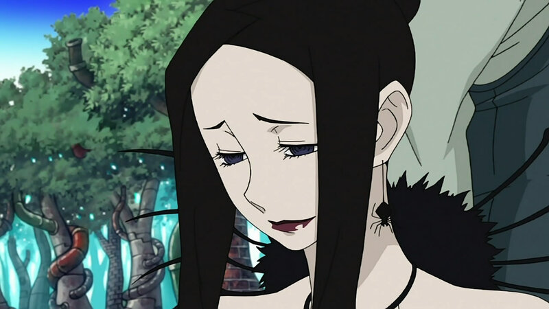 anime character with spider earring